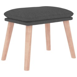 Chaise de relaxation avec repose-pied Gris foncé Tissu 