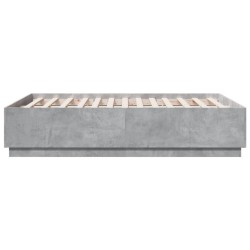 Cadre de lit sans matelas gris béton 120x190 cm 
