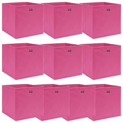 Boîtes de rangement 10 pcs Rose 32x32x32 cm Tissu 