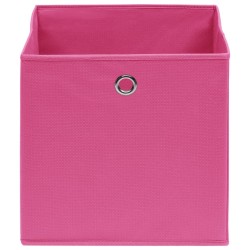 Boîtes de rangement 10 pcs Rose 32x32x32 cm Tissu 