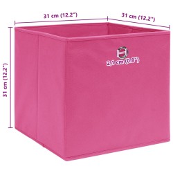 Boîtes de rangement 10 pcs Rose 32x32x32 cm Tissu 