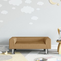 Canapé pour enfants marron 70x45x26,5 cm velours 