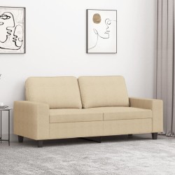 Canapé à 2 places Crème 140 cm Tissu 