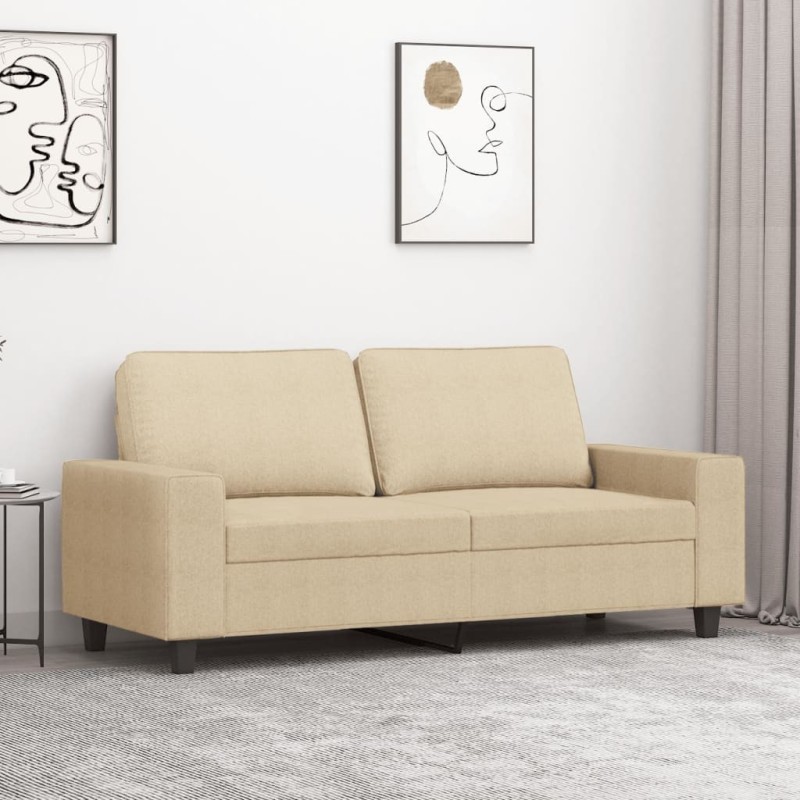 Canapé à 2 places Crème 140 cm Tissu 