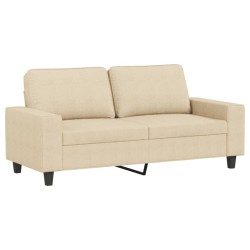 Canapé à 2 places Crème 140 cm Tissu 