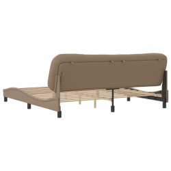 Cadre de lit sans matelas cappuccino 200x200 cm similicuir 