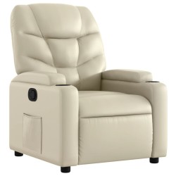 Fauteuil inclinable Crème Similicuir 