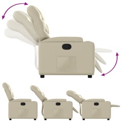 Fauteuil inclinable Crème Similicuir 