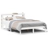 Cadre de lit sans matelas blanc 150x200 cm bois de pin massif 