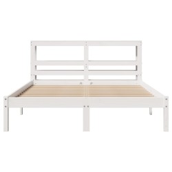 Cadre de lit sans matelas blanc 150x200 cm bois de pin massif 