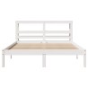 Cadre de lit sans matelas blanc 150x200 cm bois de pin massif 