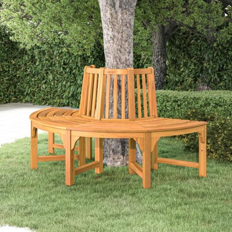 Banc demi-circulaire tour d'arbre Ø160cm bois massif eucalyptus 