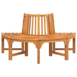 Banc demi-circulaire tour d'arbre Ø160cm bois massif eucalyptus 