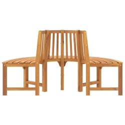 Banc demi-circulaire tour d'arbre Ø160cm bois massif eucalyptus 