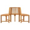 Banc demi-circulaire tour d'arbre Ø160cm bois massif eucalyptus 