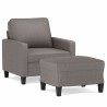 Fauteuil avec repose-pied Taupe 60 cm Tissu 
