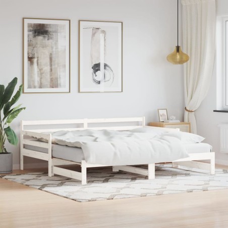 Lit de jour et lit gigogne sans matelas 90x190 cm bois massif 