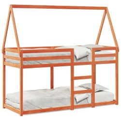 Lit superposé sans matelas cire marron 90x200 cm pin massif 