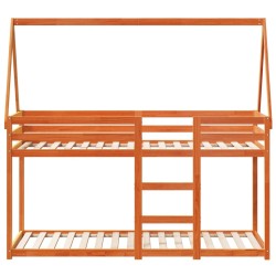 Lit superposé sans matelas cire marron 90x200 cm pin massif 