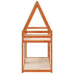 Lit superposé sans matelas cire marron 90x200 cm pin massif 