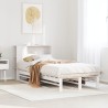 Lit bibliothèque sans matelas blanc 90x190 cm bois massif 