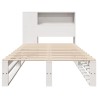 Lit bibliothèque sans matelas blanc 90x190 cm bois massif 