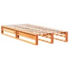 Lit bibliothèque sans matelas cire marron 90x190 cm pin massif 