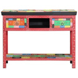 Table Console Multicolore 100x30x75 cm en Bois Massif de Mangue vidaXL 