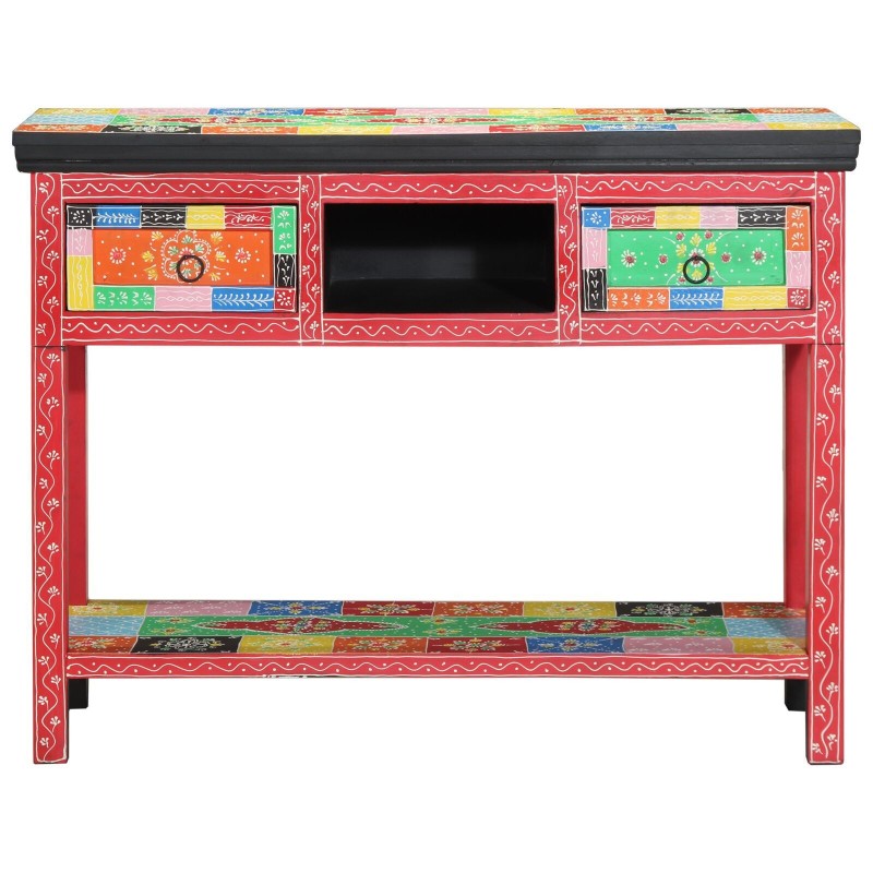 Table Console Multicolore 100x30x75 cm en Bois Massif de Mangue vidaXL 