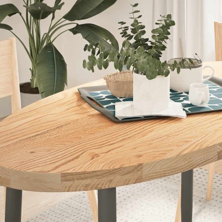 Dessus de table 120x60x4 cm bois de chêne massif ovale 