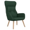 Chaise de relaxation avec repose-pied Vert foncé Tissu 