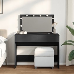 Coiffeuse avec LED noir 100x40x120 cm 