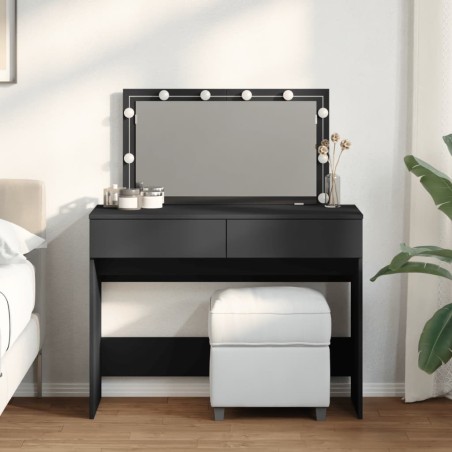 Coiffeuse avec LED noir 100x40x120 cm 
