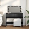 Coiffeuse avec LED noir 100x40x120 cm 