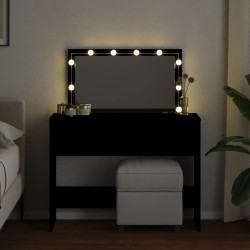 Coiffeuse avec LED noir 100x40x120 cm 