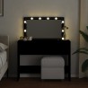 Coiffeuse avec LED noir 100x40x120 cm 