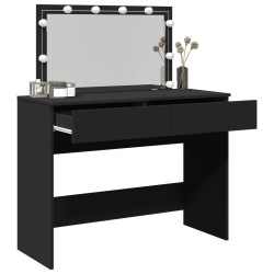 Coiffeuse avec LED noir 100x40x120 cm 