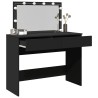 Coiffeuse avec LED noir 100x40x120 cm 