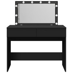 Coiffeuse avec LED noir 100x40x120 cm 