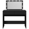 Coiffeuse avec LED noir 100x40x120 cm 