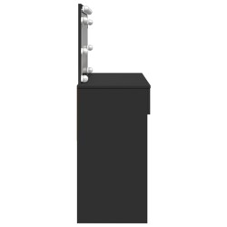 Coiffeuse avec LED noir 100x40x120 cm 