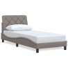 Cadre de lit sans matelas taupe 80x200 cm tissu 
