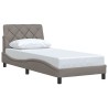 Cadre de lit sans matelas taupe 80x200 cm tissu 
