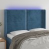 Tête de lit à LED Bleu foncé 147x16x118/128 cm Velours 