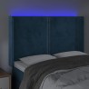 Tête de lit à LED Bleu foncé 147x16x118/128 cm Velours 