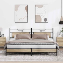 Cadre de lit en métal sans matelas chêne sonoma 193x203 cm 