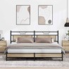 Cadre de lit en métal sans matelas chêne sonoma 193x203 cm 