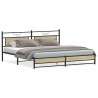 Cadre de lit en métal sans matelas chêne sonoma 193x203 cm 