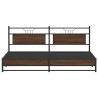 Cadre de lit en métal sans matelas chêne marron 193x203 cm 