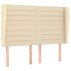 Tête de lit avec oreilles Crème 147x23x118/128 cm Tissu 